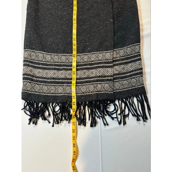 Vintage Karen Kane 90s Wool Fringe Maxi Skirt | Boho Ethnic | Made USA M - Picture 9 of 11